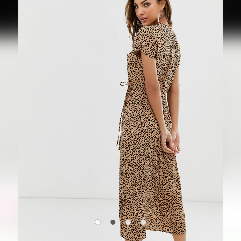 Warehouse- Wrap Leopard Print Dress View 5